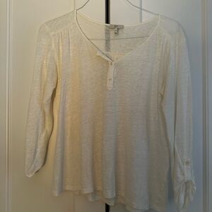 Joie Women's Ivory Long-Sleeve Henley Top